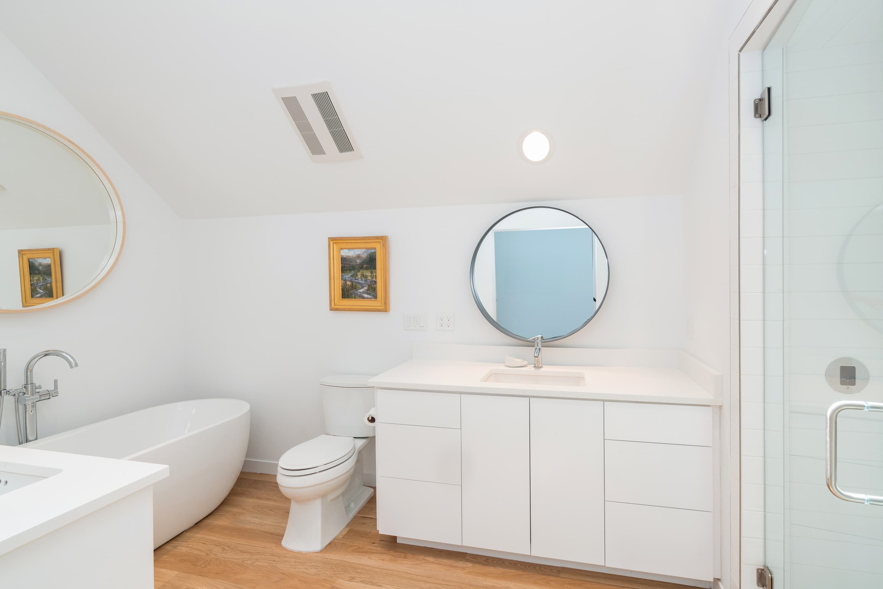Full Bathroom with Soaking Tub and Separate Walk-in Shower