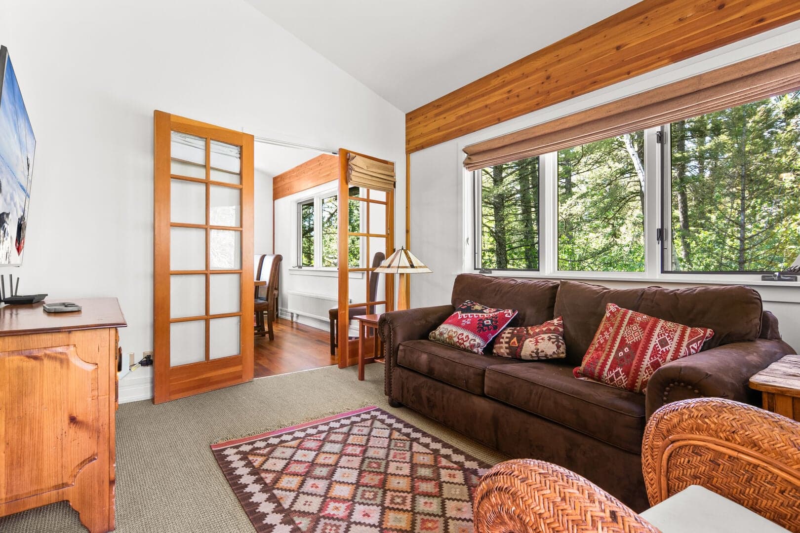 Den w/ TV and Queen Sofa Bed- Just off Kitchen w/ Privacy Doors