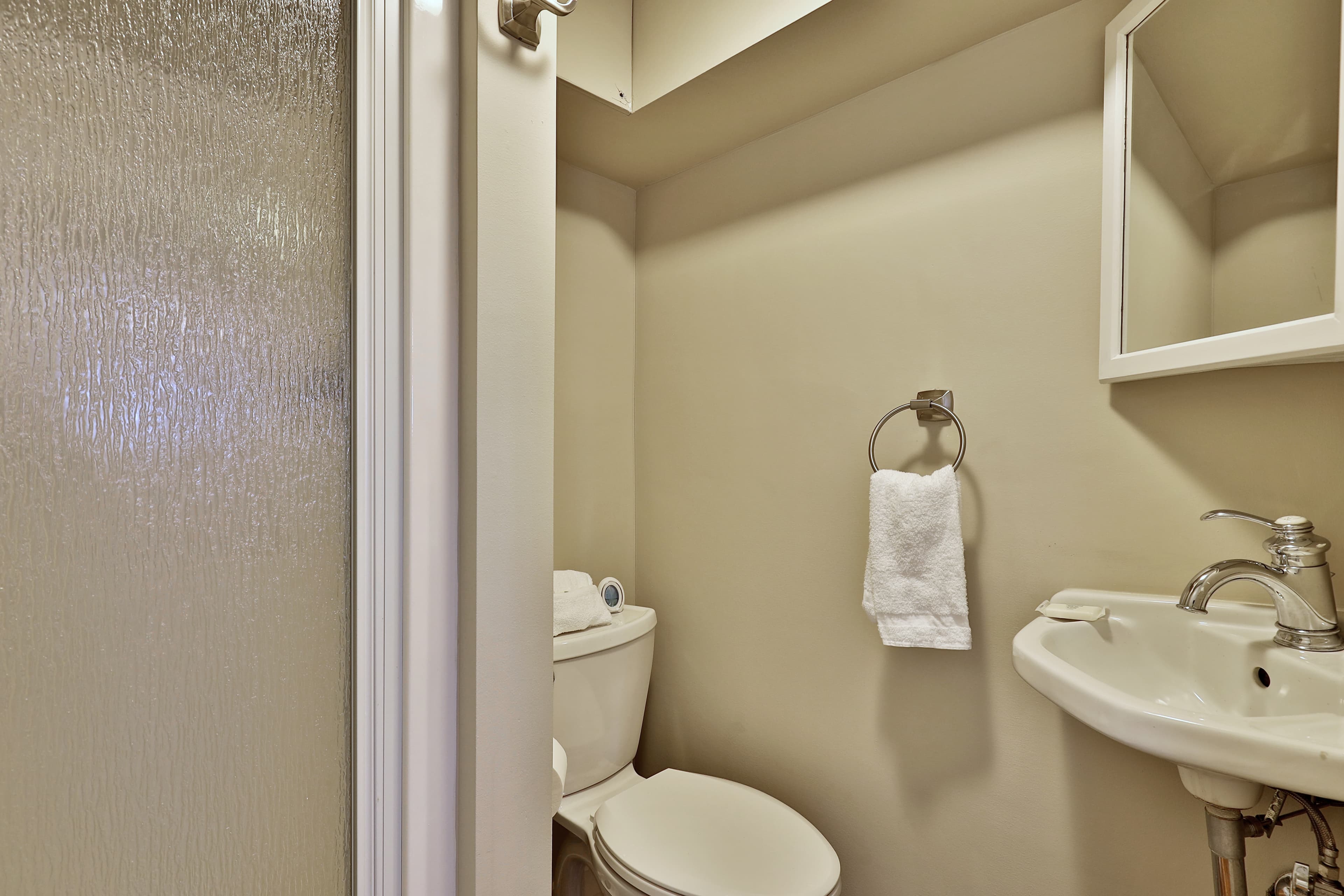 Bathroom with shower only.