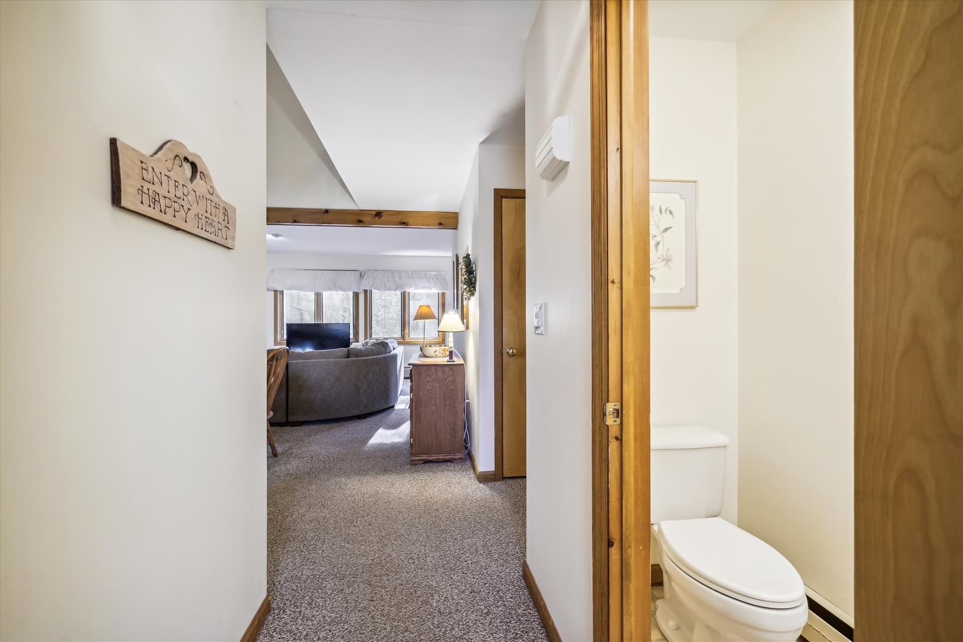 Looking into the condo.