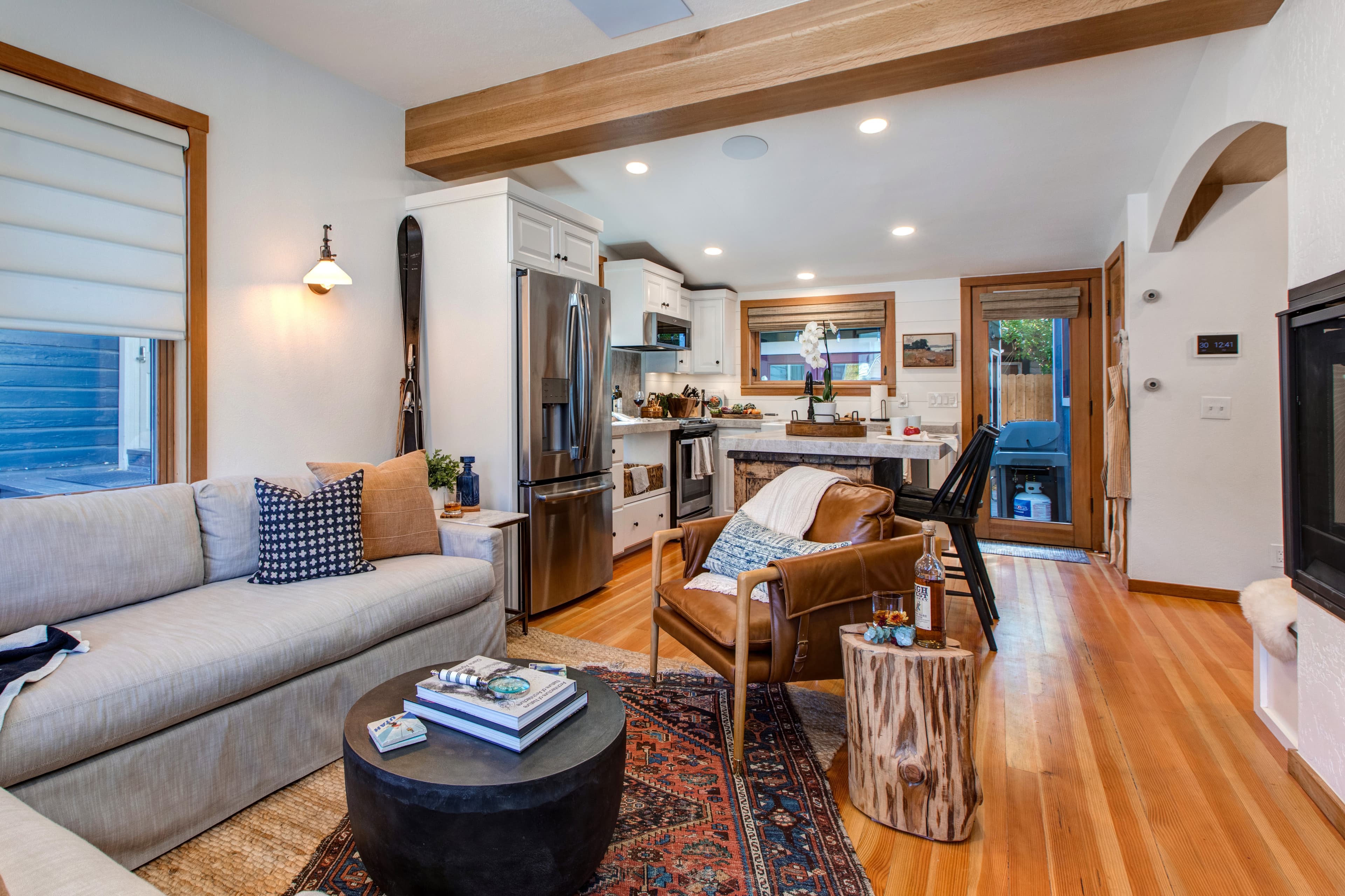 Open concept kitchen and living room.