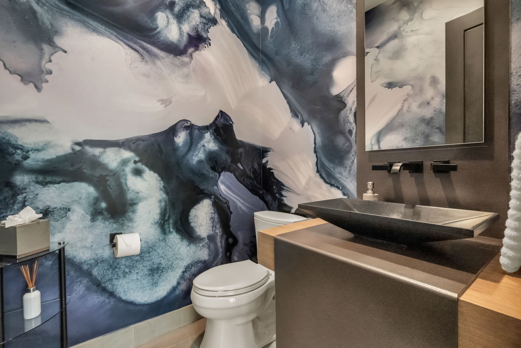 Bathroom with Vessel Sink and Mirror