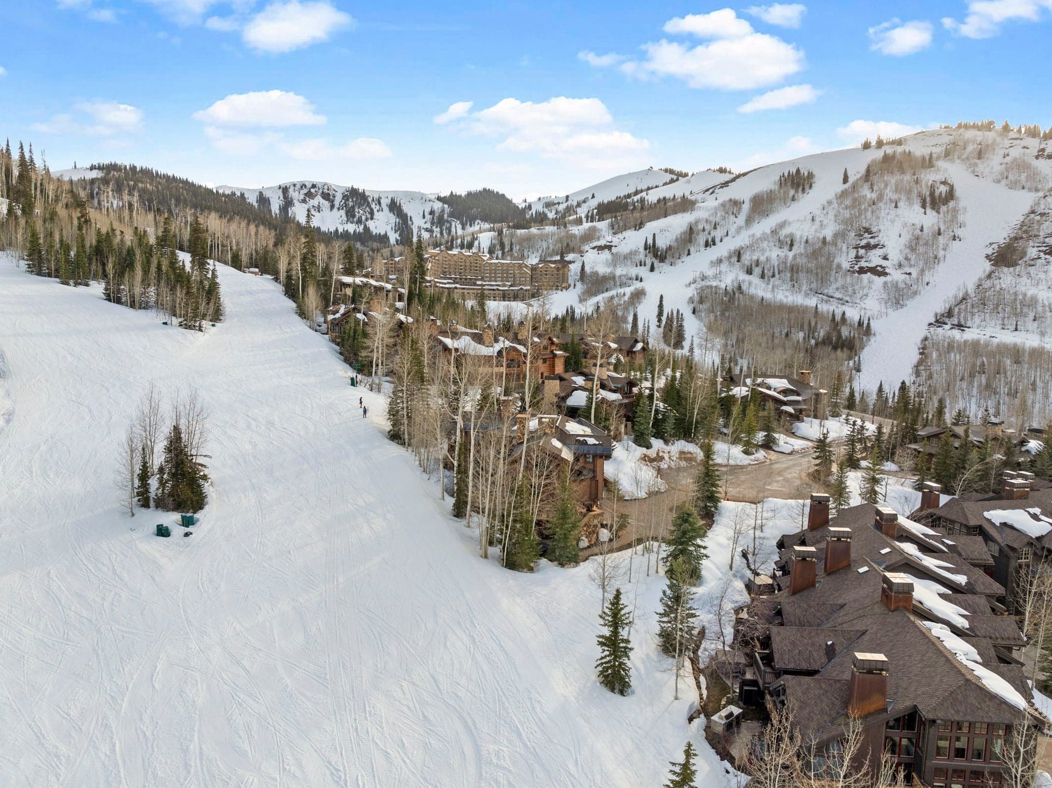 view of home next to large ski slope