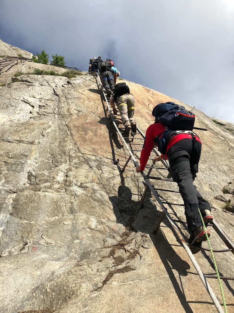 Outdoor rock climbing