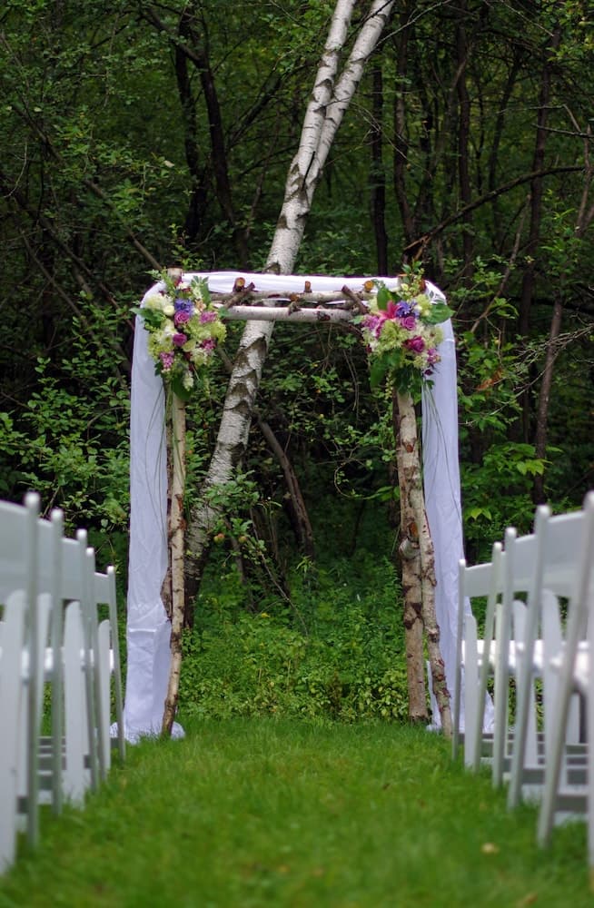 Outdoor wedding area