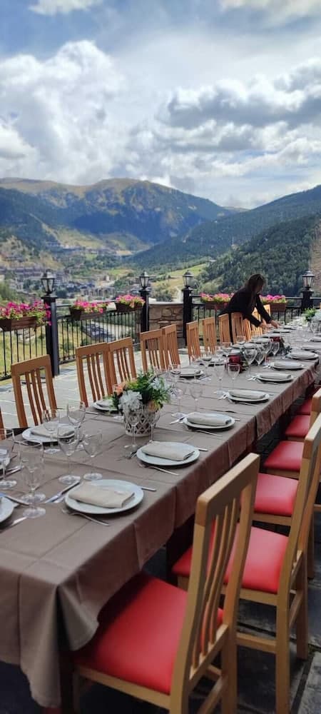 Outdoor banquet area